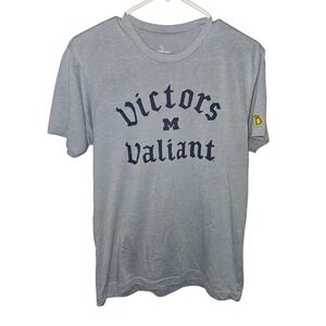 The Mitten State Victors Valiant T Shirt Gray Michigan Graphic Tee Women's Large